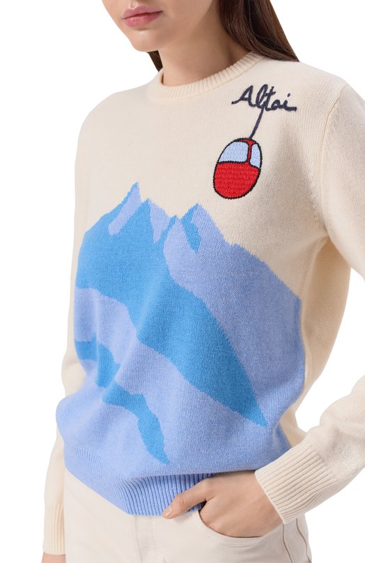 Свитер из шерсти и вискозы MC2 Saint Barth QUE0018-04173I/NEW QUEEN C Кремовый  QUE0018-04173I/NEW QUEEN C Фото 5