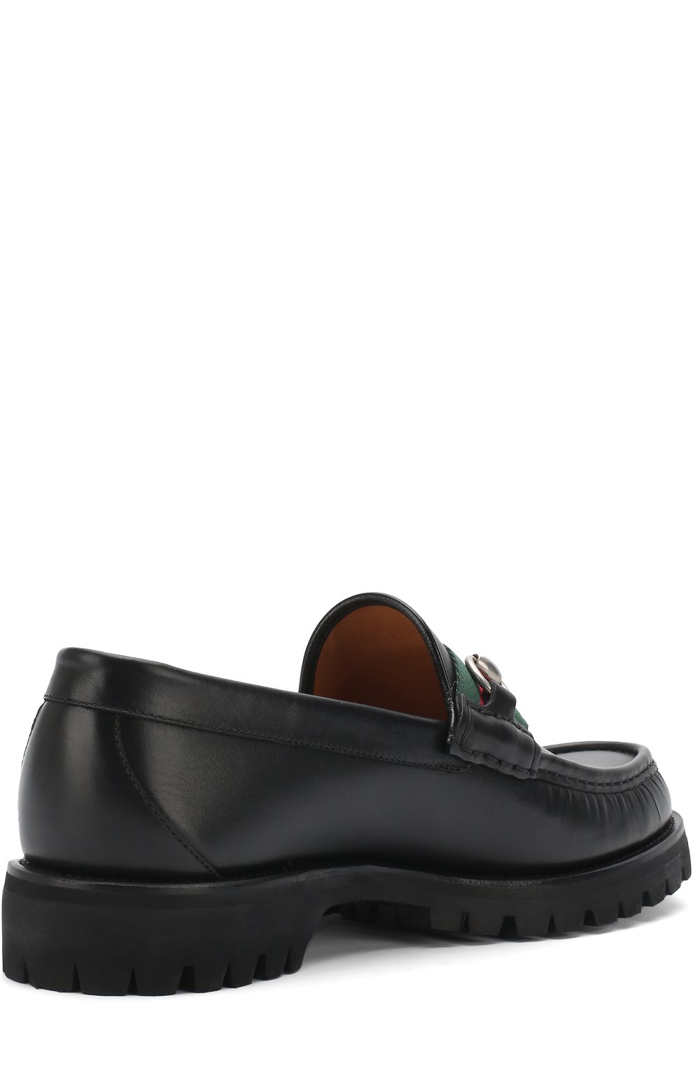 Кожаные лоферы web  с пряжкой-трензелем GUCCI, арт. 496246/ARPA0, фото 4