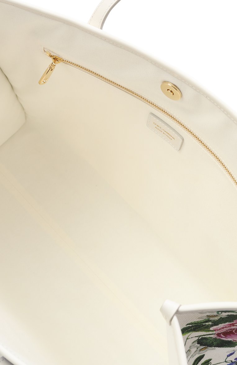 Женская сумка-тоут DOLCE & GABBANA белого цвета, арт. BB2274/AI354 | Фото 5 (Размер: large; Материал: Текстиль)