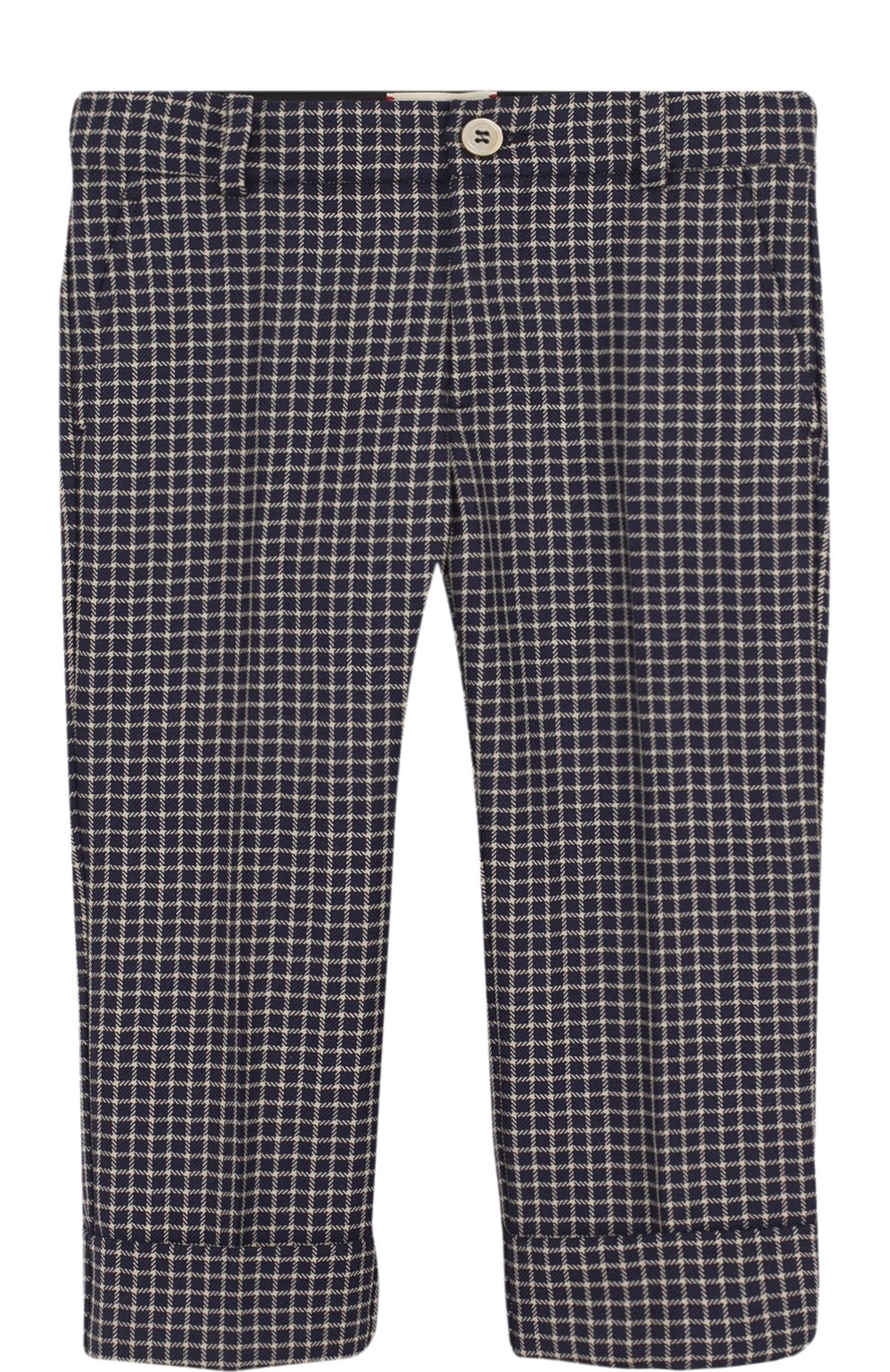 Шерстяные брюки в клетку с отворотами GUCCI, арт. 498617/XB823, фото 1