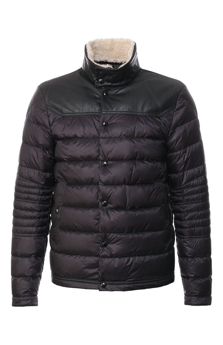 Мужская пуховая куртка vasserot MONCLER черного цвета, арт. E1-091-40394-25-53279 | Фото 1 (Статус проверки: Проверена категория; Материал утеплителя: Пух и перо; Длина (верхняя одежда): Короткие; Материал подклада: Синтетический материал; Материал внешний: Синтетический материал; Мужское Кросс-КТ: Куртка-пуховая, Верхняя одежда; Рукава: Длинные; Кросс-КТ: Куртка; Материал сплава: Проставлено; Драгоценные камни: Проставлено; Стили: Кэжуэл)