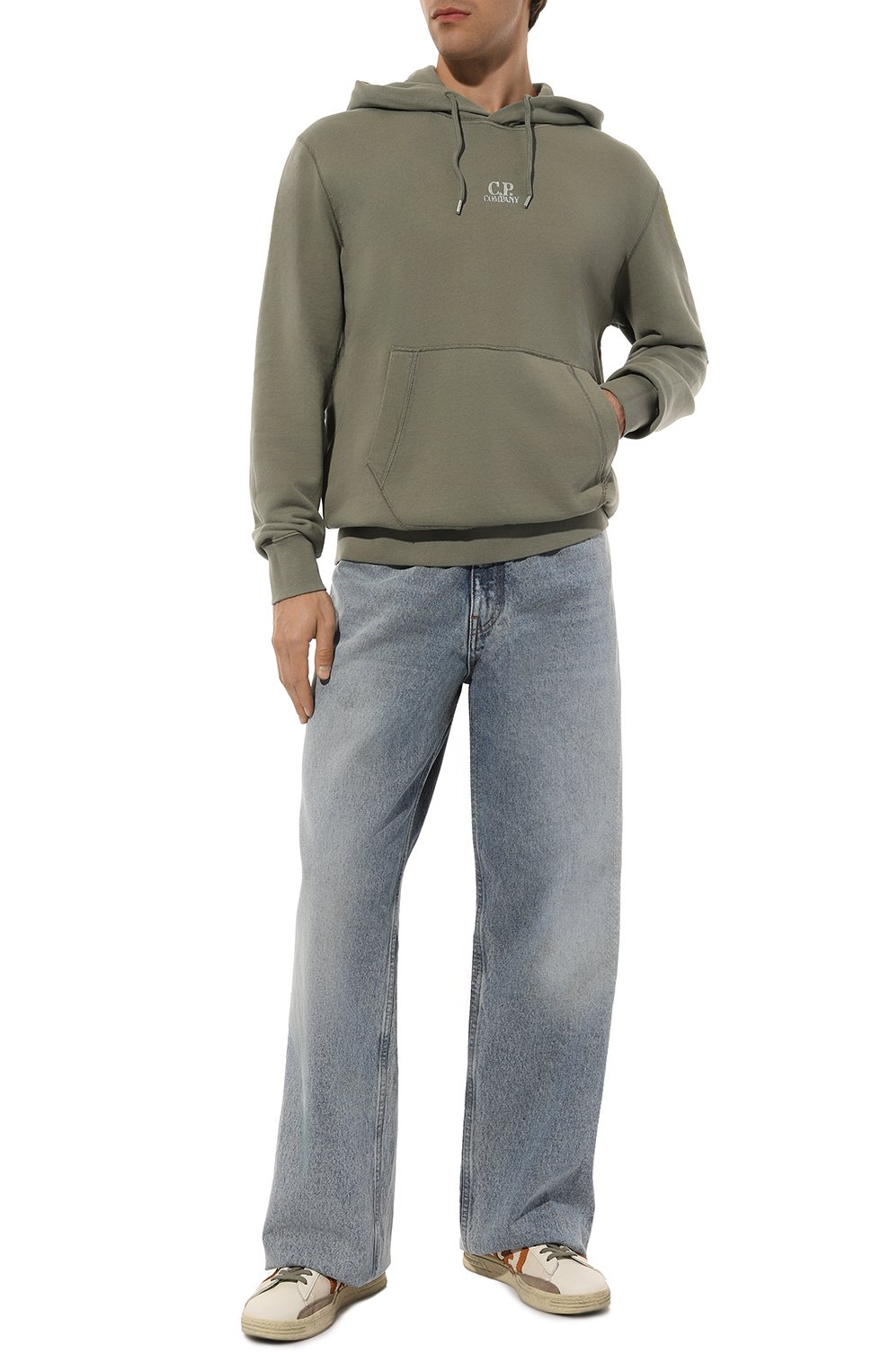 Хлопковое худи C.P. COMPANY хаки цвета по цене 30800 руб., арт. 16CMSS305A006312G, фото 2 Хлопковое худи C.P. COMPANY, арт. 16CMSS305A006312G, фото 2