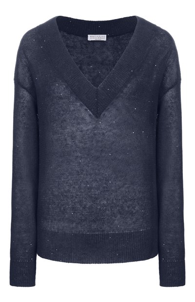 Женский пуловер изо льна и хлопка BRUNELLO CUCINELLI, арт. MDT746412