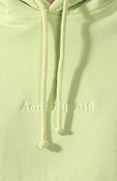 Хлопковое худи ACNE STUDIOS зеленого цвета по цене 19600 руб., арт. AI0019, фото 5 Хлопковое худи ACNE STUDIOS, арт. AI0019, фото 5