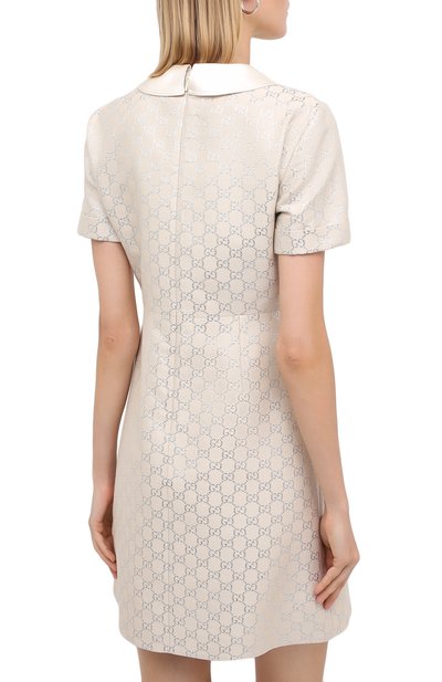 Платье из шерсти и шелка GUCCI кремового цвета по цене 374400 руб., арт. 628947/ZAE07, фото 4 Платье из шерсти и шелка GUCCI, арт. 628947/ZAE07, фото 4