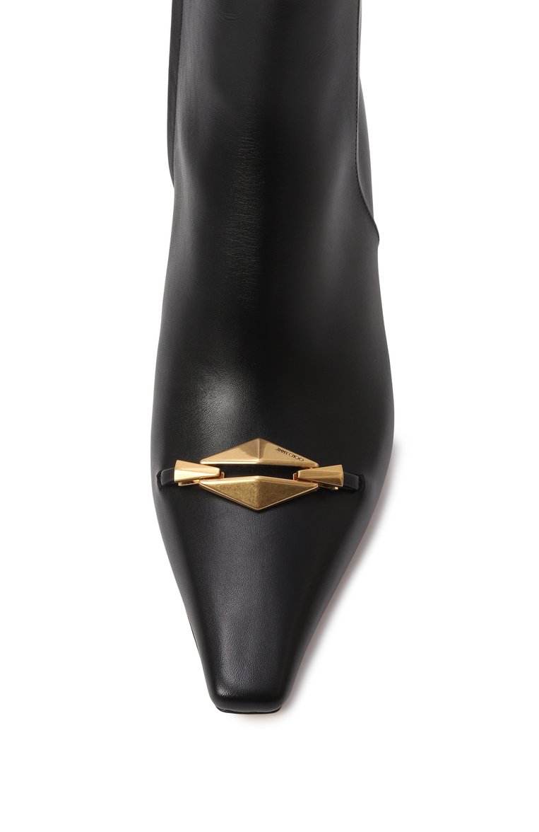 Женские кожаные ботильоны ryker 70 JIMMY CHOO черного цвета, арт. RYKER AB 70/BXK | Фото 6 (Материал внутренний: Натуральная кожа; Подошва: Плоская; Материал сплава: Проставлено; Материал внешний: Натуральная кожа; Драгоценные камни: Проставлено; Каблук высота: Средний; Материал утеплителя: Без утеплителя; Каблук тип: Шпилька)