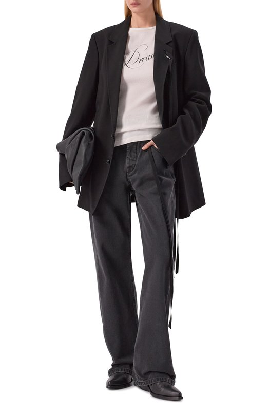 Хлопковый лонгслив Ann Demeulemeester B0013833/FA659 Кремовый  B0013833/FA659 Фото 2