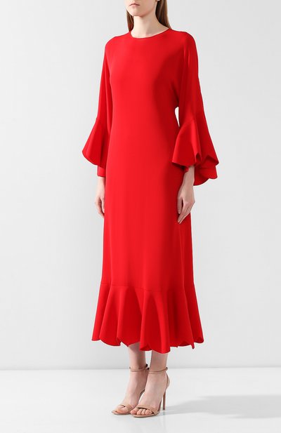 Шелковое платье VALENTINO красного цвета по цене 599500 руб., арт. SB3VANR51MH, фото 3 Шелковое платье VALENTINO, арт. SB3VANR51MH, фото 3
