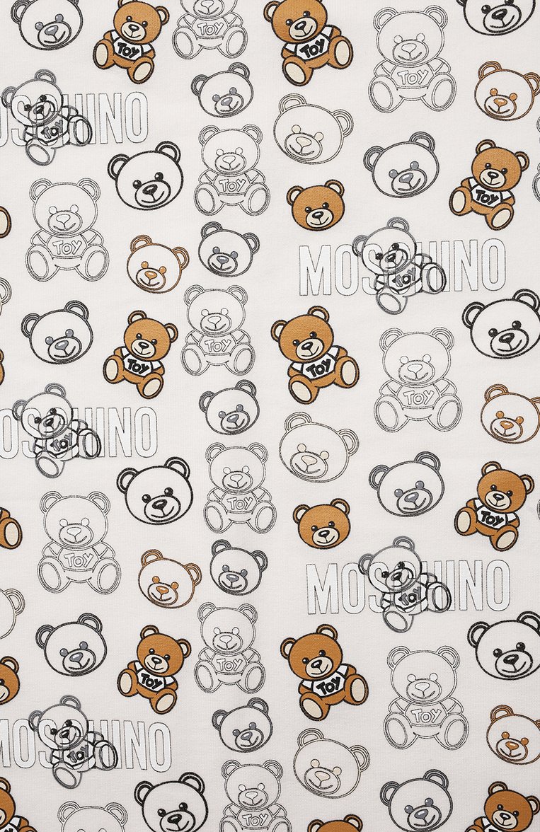 Детского хлопковое одеяло MOSCHINO белого цвета, арт. MUB007/LDB72 | Фото 2 (Материал: Хлопок, Текстиль; Нос: Не проставлено)