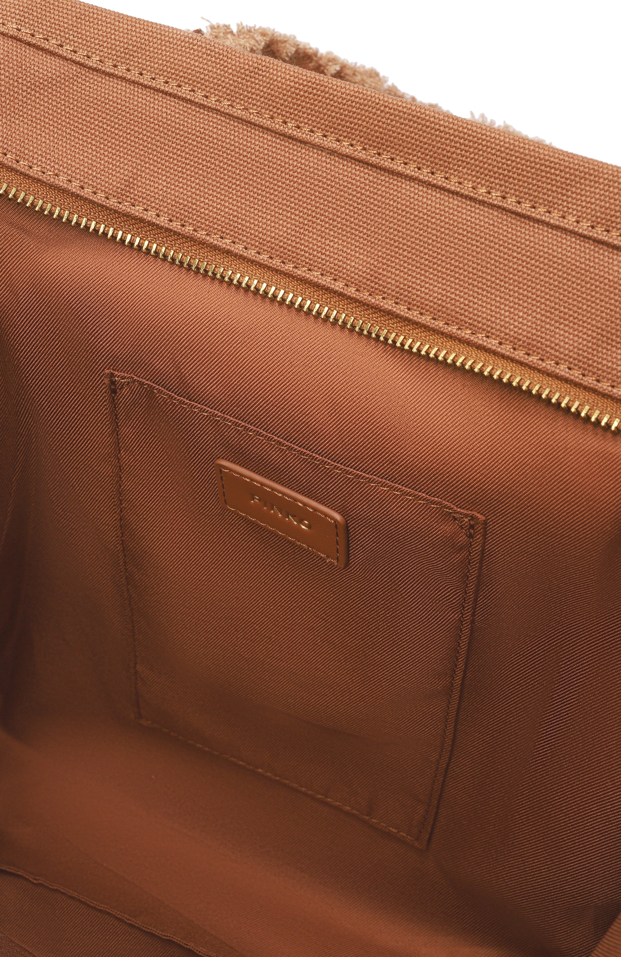 Сумка beach PINKO коричневого цвета по цене 16350 руб., арт. 106673/A3A4, фото 5 Сумка beach PINKO, арт. 106673/A3A4, фото 5