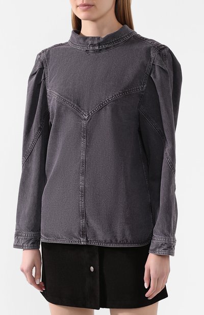 Джинсовая рубашка ISABEL MARANT темно-серого цвета по цене 54650 руб., арт. HT1746-20E010I/ESPERA, фото 3 Джинсовая рубашка ISABEL MARANT, арт. HT1746-20E010I/ESPERA, фото 3
