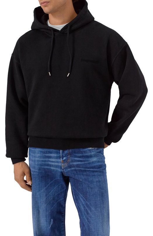 Хлопковое худи Dsquared2 S74GU0891/S25516 Чёрный  S74GU0891/S25516 Фото 3