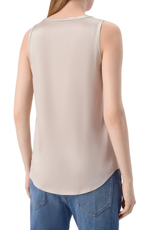 Атласный топ Brunello Cucinelli M0C59E0600 Бежевый  M0C59E0600 Фото 4