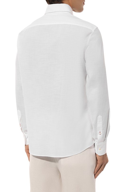 Хлопковая рубашка Brunello Cucinelli MS6660617P Белый  MS6660617P Фото 4