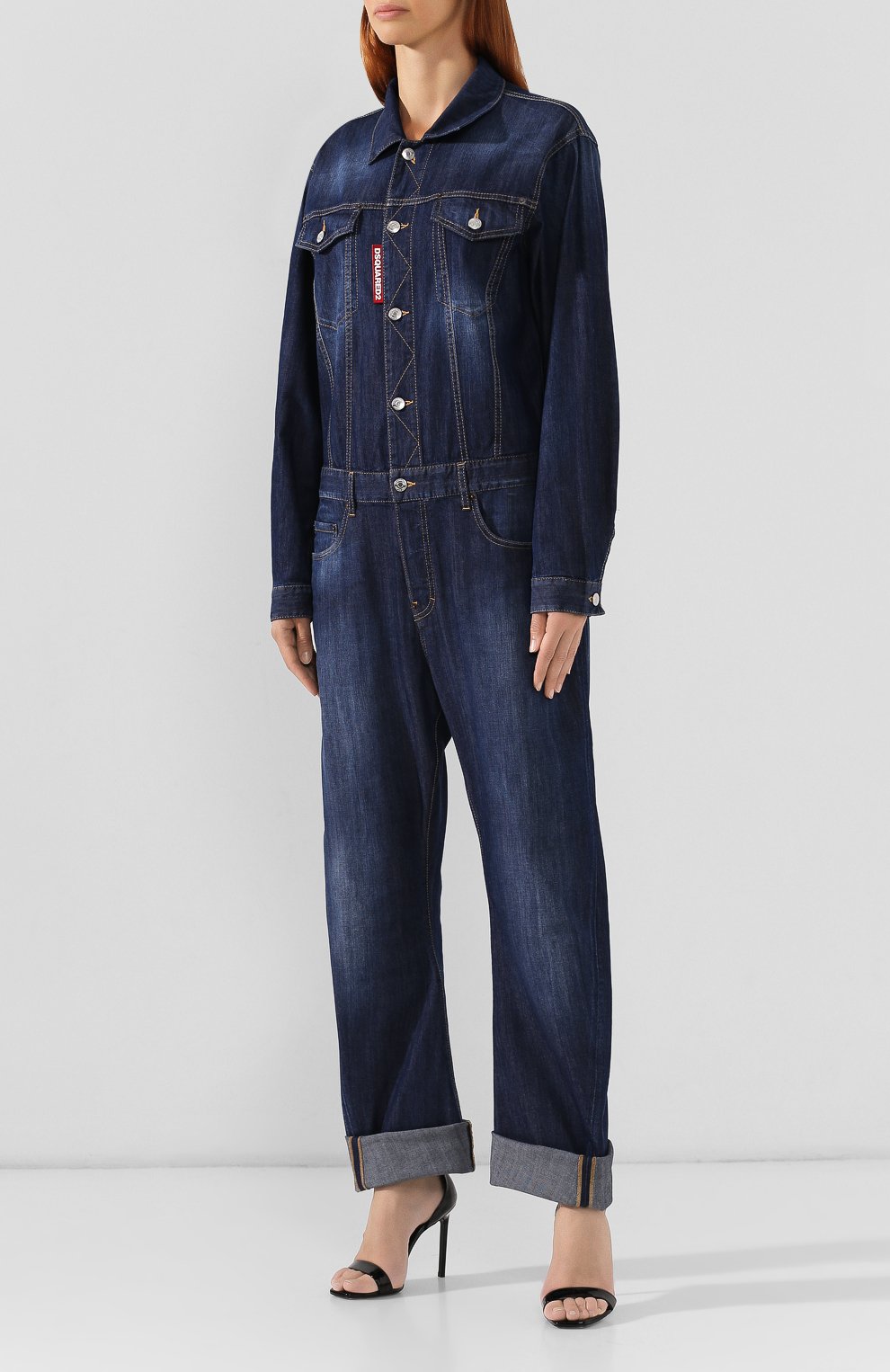 Джинсовый комбинезон DSQUARED2 синего цвета по цене 54650 руб., арт. S75FP0068/S30341, фото 3 Джинсовый комбинезон DSQUARED2, арт. S75FP0068/S30341, фото 3