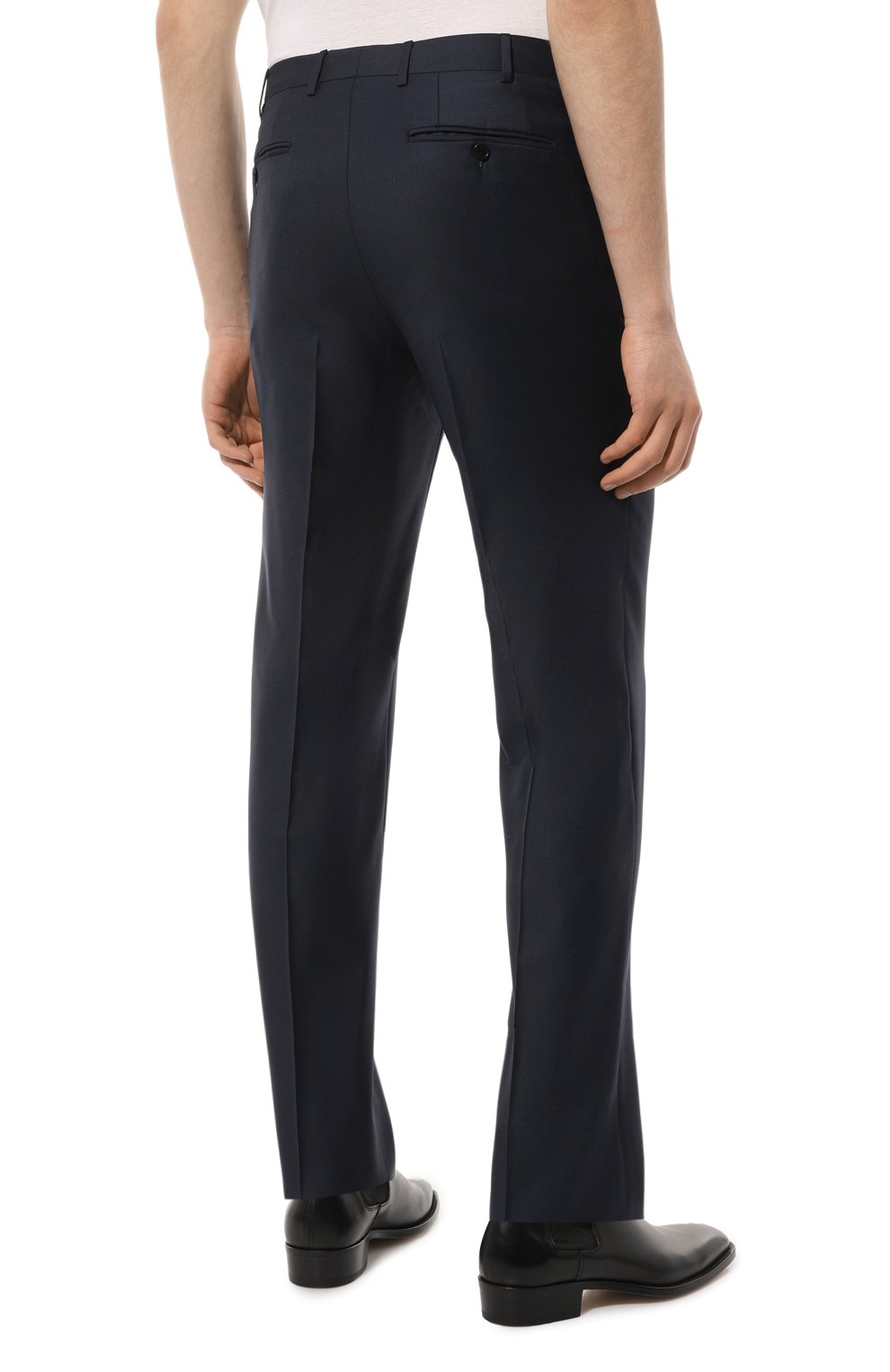 Шерстяные брюки CANALI синего цвета по цене 42900 руб., арт. 71012/AS10315, фото 4 Шерстяные брюки CANALI, арт. 71012/AS10315, фото 4