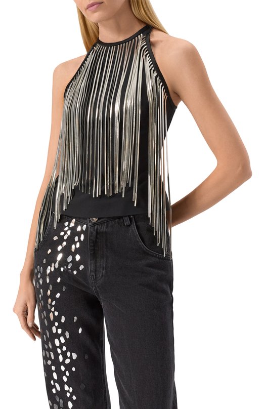 Шерстяной топ David Koma RE25DK09T EXCLUSIVE Чёрный  RE25DK09T EXCLUSIVE Фото 3