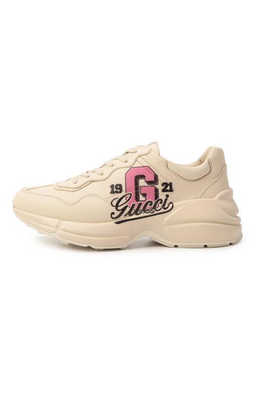 Кожаные кроссовки Rhyton Gucci 817482/UPG00 Кремовый  817482/UPG00 Фото 4