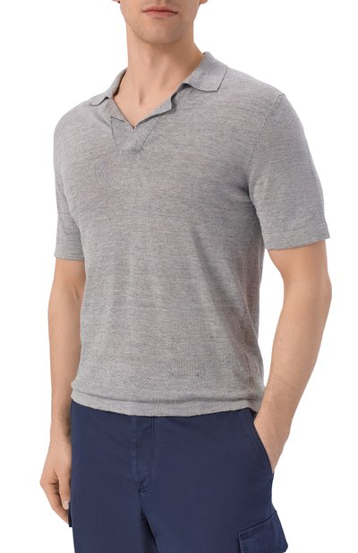 Поло изо льна и шелка ANDREA CAMPAGNA, арт. M5426-8087, фото 3