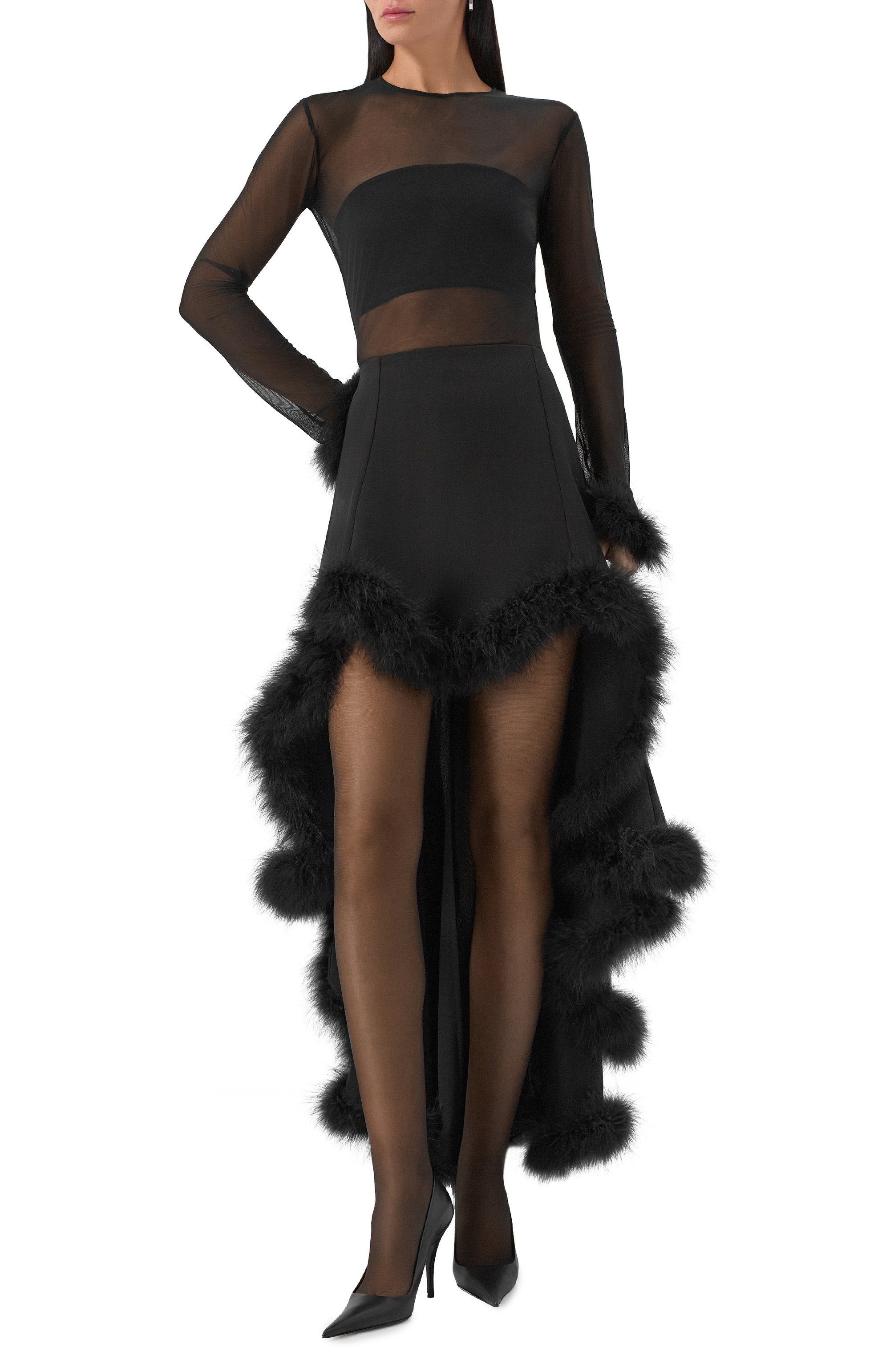 Топ с отделкой перьями MUGLER, арт. 25F3T00829595, фото 2