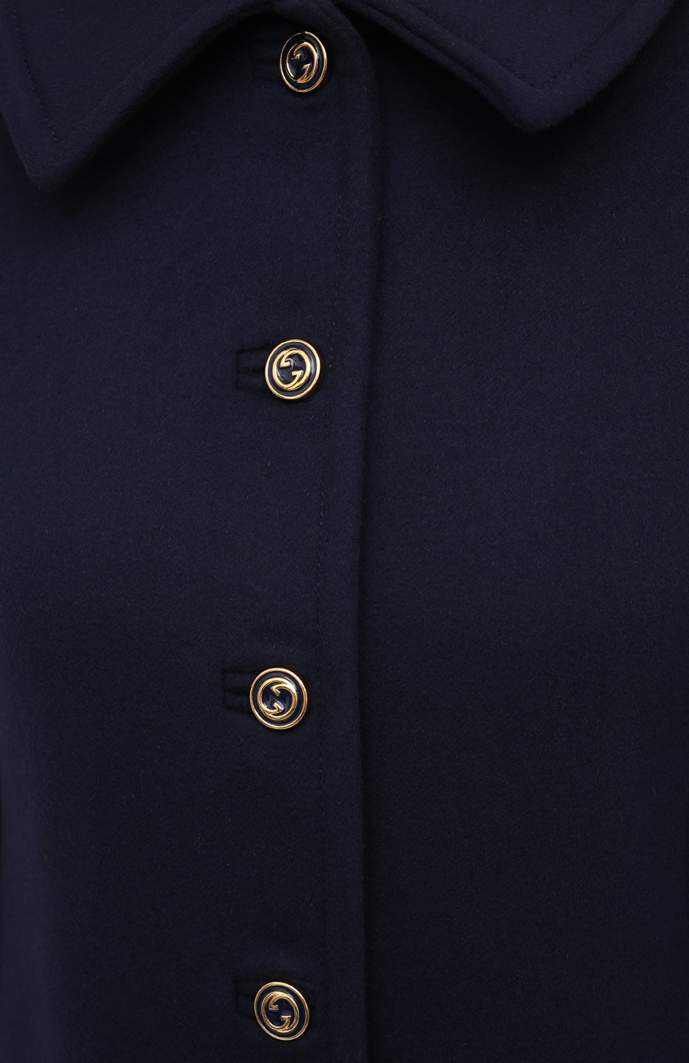 Шерстяное пальто GUCCI темно-синего цвета по цене 285120 руб., арт. 626300/ZHW03, фото 5 Шерстяное пальто GUCCI, арт. 626300/ZHW03, фото 5