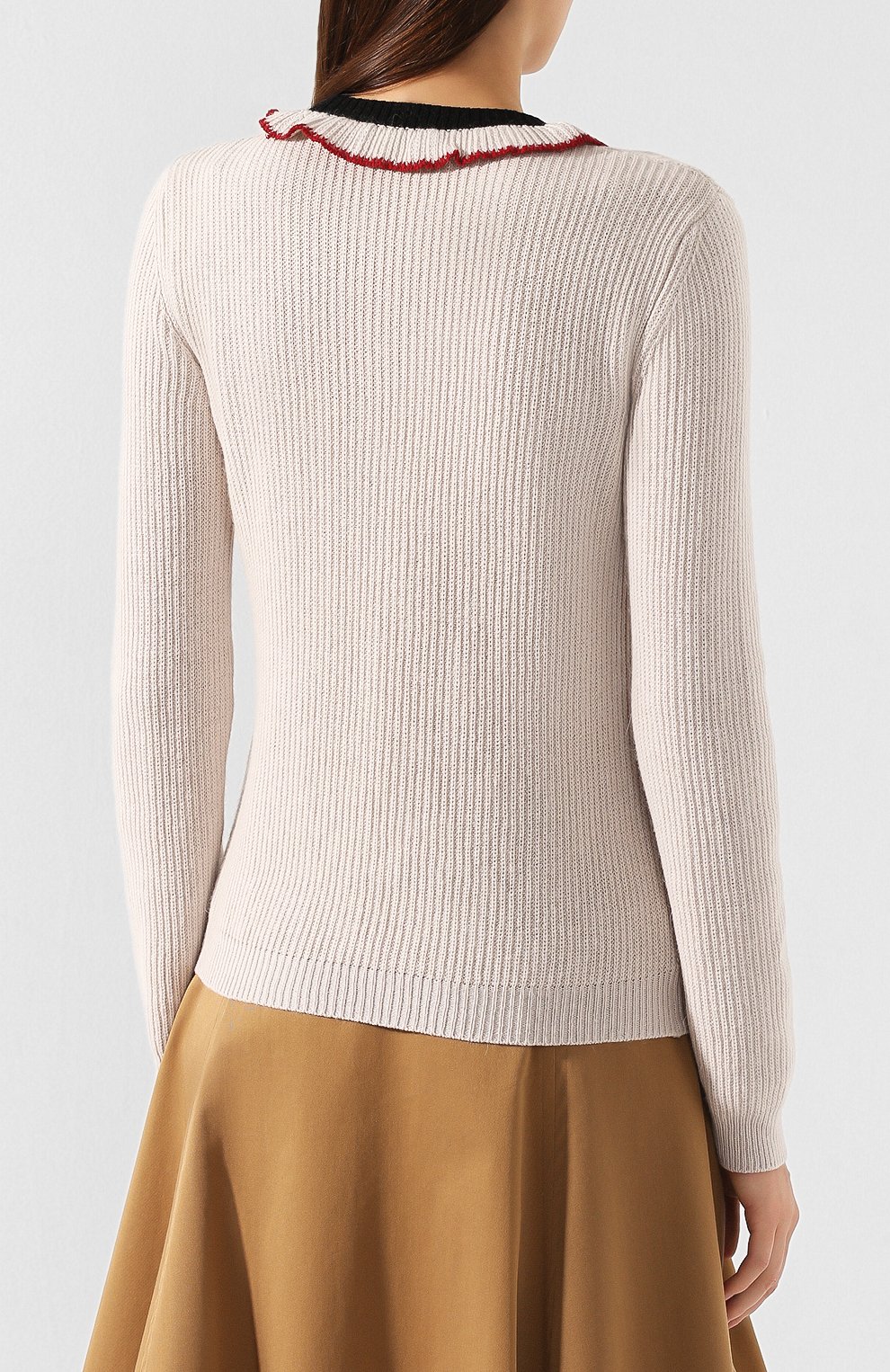 Пуловер REDVALENTINO белого цвета по цене 39950 руб., арт. SR0KCB80/4ME, фото 4 Пуловер REDVALENTINO, арт. SR0KCB80/4ME, фото 4