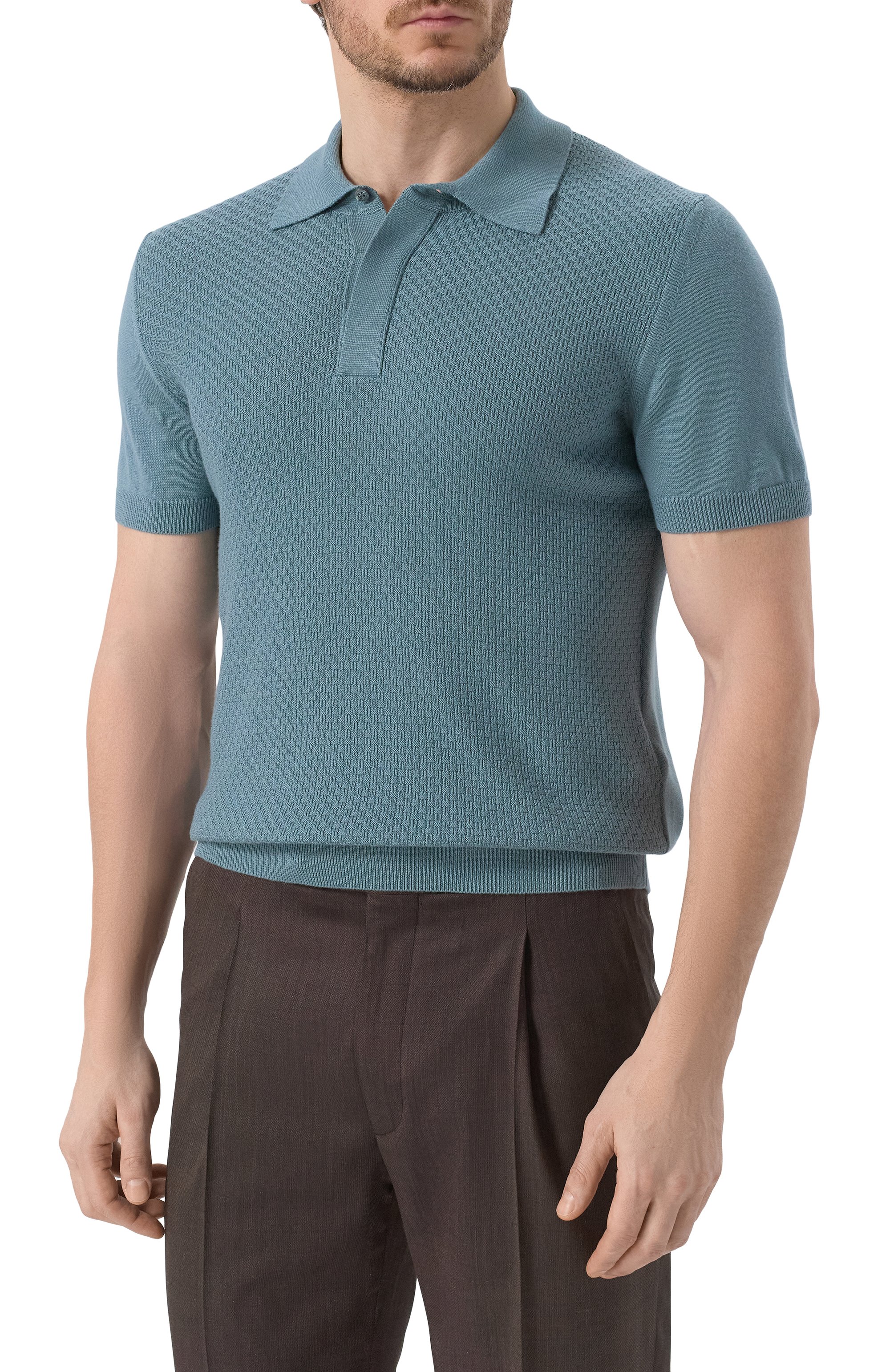 Поло CANALI бирюзового цвета по цене 47350 руб., арт. C1068/MK02267, фото 3 Поло CANALI, арт. C1068/MK02267, фото 3