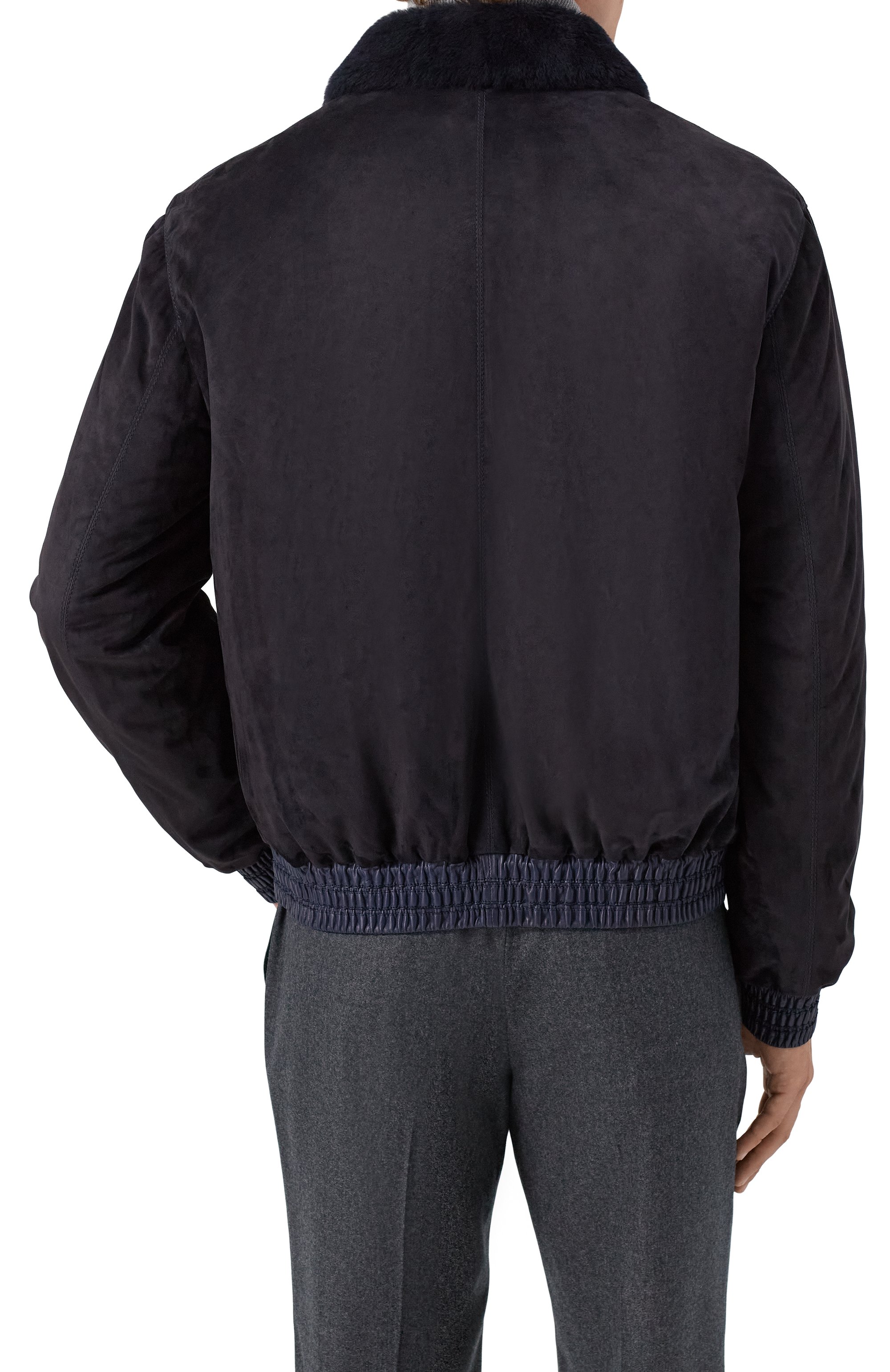 Замшевый бомбер с воротником из овчины ZILLI, арт. AHIKH3M1008VFRI00, фото 4