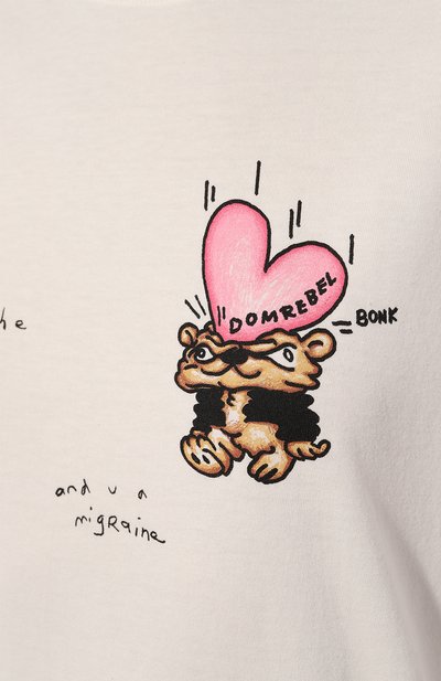 Хлопковая футболка DOMREBEL молочного цвета по цене 15400 руб., арт. MIGRAINE/T-SHIRT, фото 5 Хлопковая футболка DOMREBEL, арт. MIGRAINE/T-SHIRT, фото 5
