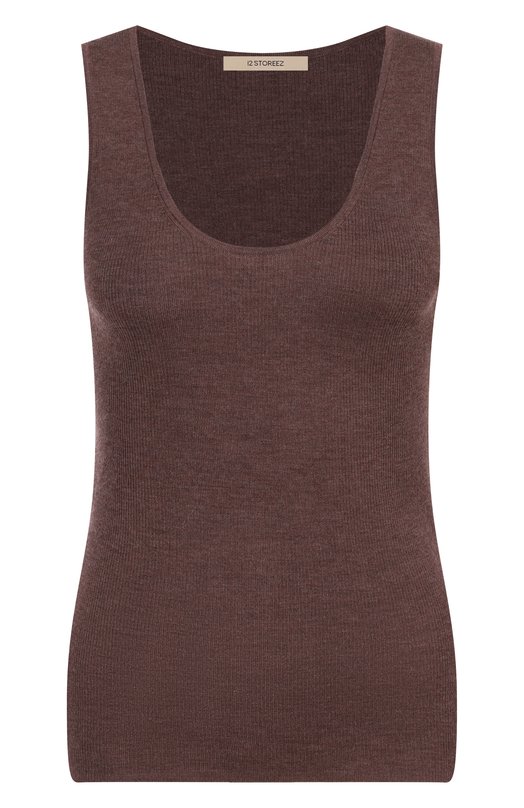 Топ из шерсти и шелка 12 STOREEZ 135414 Коричневый 135414