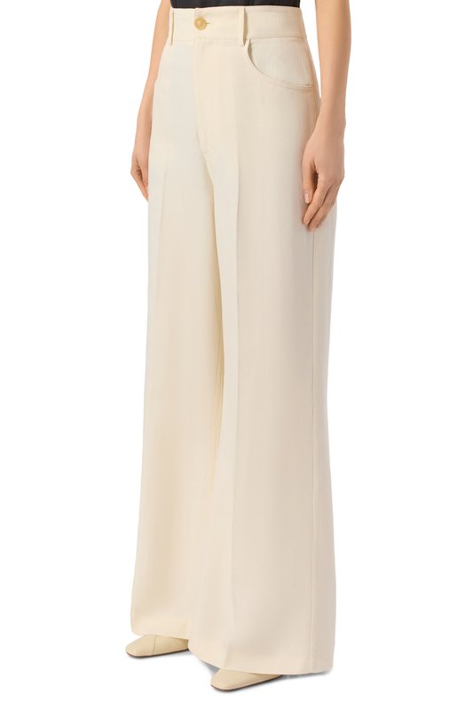 Брюки из вискозы и льна Erika Cavallini P6SL02 Кремовый  P6SL02 Фото 3