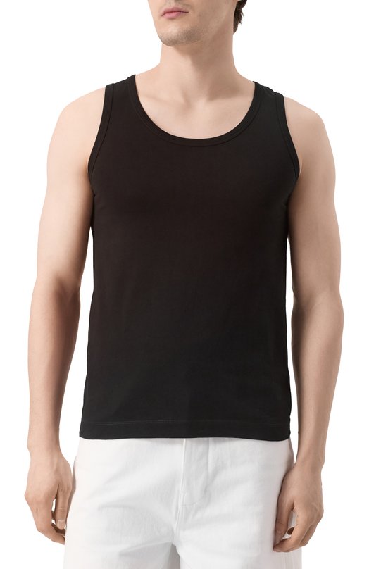 Хлопковая майка Dries Van Noten 251-021105-1600 Чёрный  251-021105-1600 Фото 3