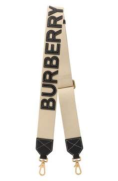 Женские ремень для сумки BURBERRY бежевого цвета, арт. 8056363 | Фото 1 (Материал сплава: Проставлено; Нос: Не проставлено; Кросс-КТ: ремень-сумка; Материал: Текстиль)