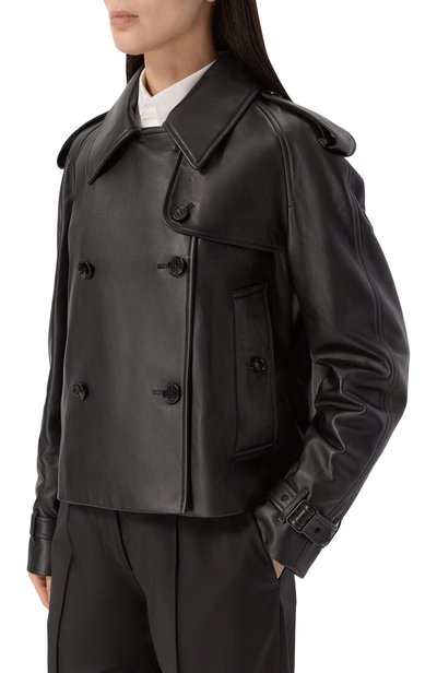 Кожаная куртка BURBERRY черного цвета по цене 577500 руб., арт. 8127296, фото 3 Кожаная куртка BURBERRY, арт. 8127296, фото 3