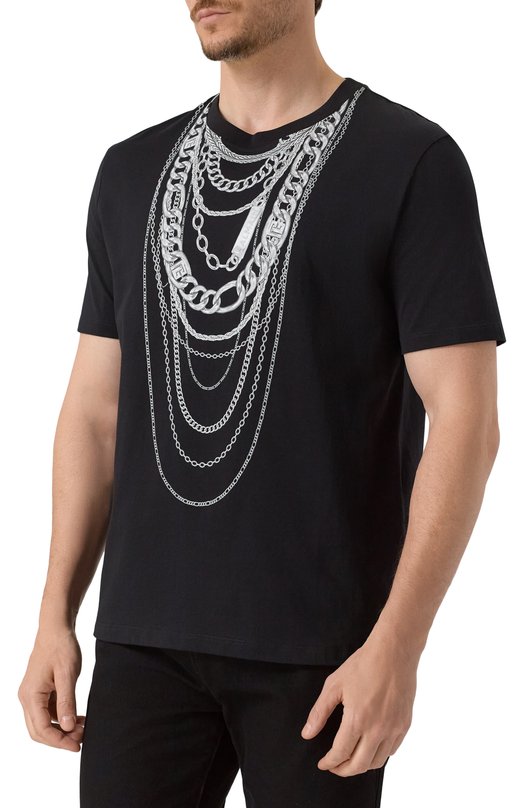 Хлопковая футболка Balmain FH1EG000/GF06 Чёрный  FH1EG000/GF06 Фото 3