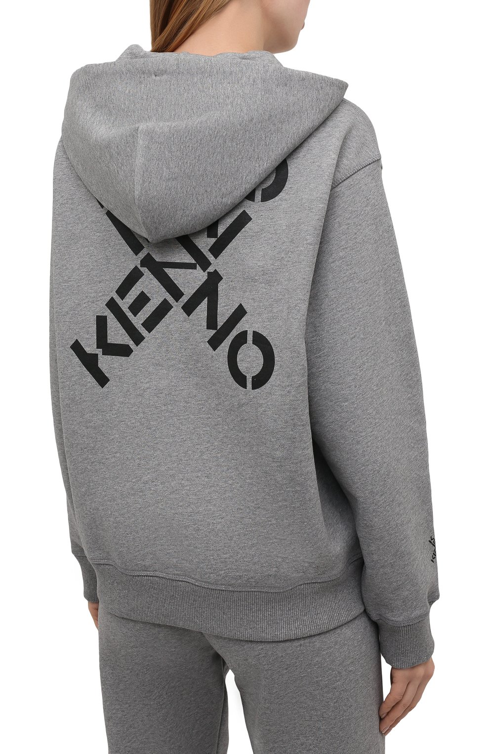 Хлопковая толстовка kenzo sport KENZO серого цвета по цене 46100 руб., арт. FA62BL8004MS, фото 4 Хлопковая толстовка kenzo sport KENZO, арт. FA62BL8004MS, фото 4