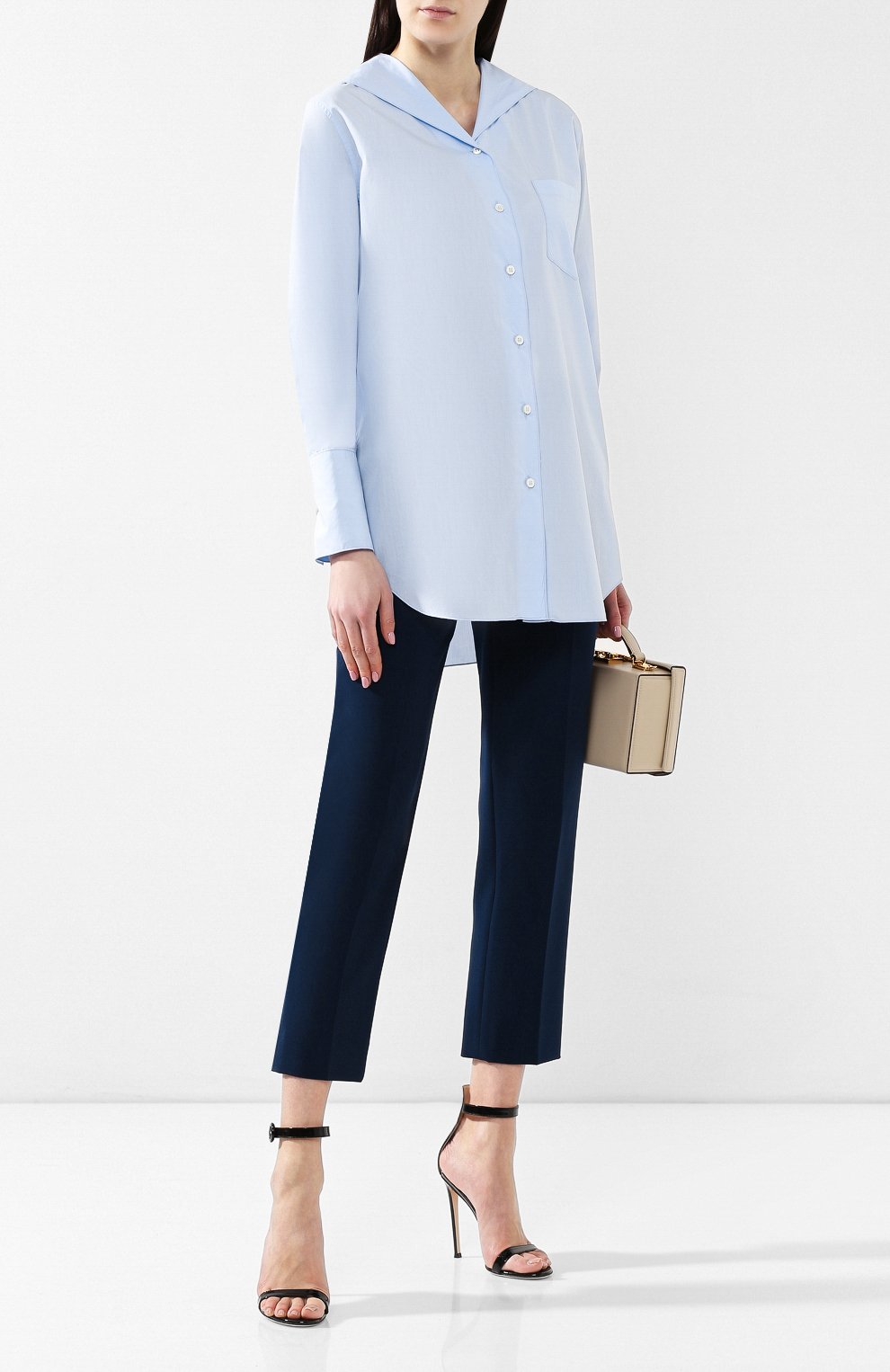 Хлопковая рубашка GIORGIO ARMANI голубого цвета по цене 113500 руб., арт. 9SHCCZ05/TZ192, фото 2 Хлопковая рубашка GIORGIO ARMANI, арт. 9SHCCZ05/TZ192, фото 2