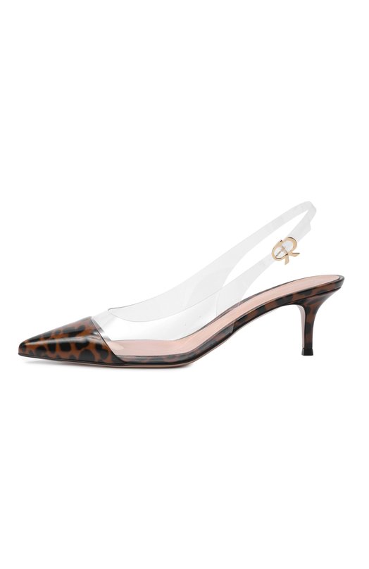 Комбинированные туфли Plexi 55 Gianvito Rossi G95595.55RIC.NUGLEPT Леопардовый  G95595.55RIC.NUGLEPT Фото 4