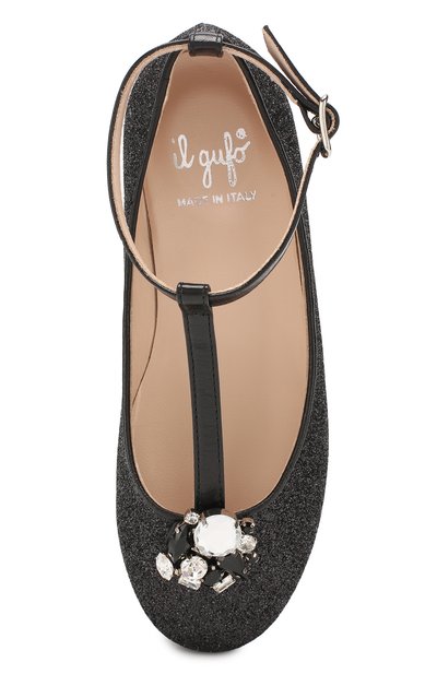 Туфли с ремешком IL GUFO черного цвета по цене 17000 руб., арт. G332/TESSUT0 GLITTER/27-30, фото 4 Туфли с ремешком IL GUFO, арт. G332/TESSUT0 GLITTER/27-30, фото 4