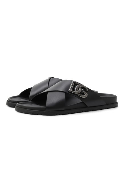 Мужские кожаные шлепанцы DOLCE & GABBANA, арт. A80525/A9Q67