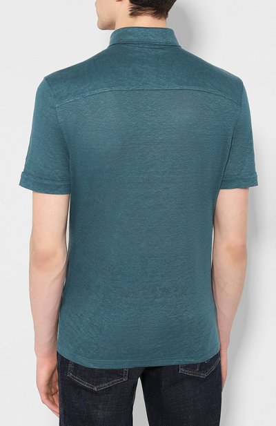 Льняное поло ZEGNA зеленого цвета по цене 39950 руб., арт. UU564/723, фото 4 Льняное поло ZEGNA, арт. UU564/723, фото 4
