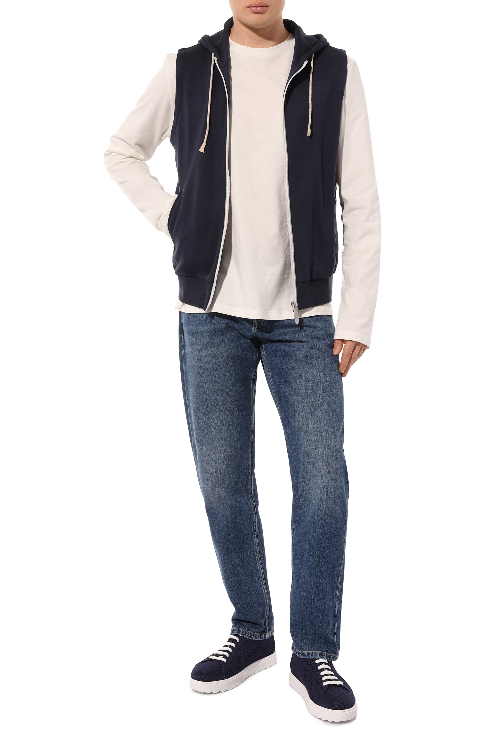 Текстильные кеды KITON темно-синего цвета по цене 89950 руб., арт. USSA119N01065, фото 2 Текстильные кеды KITON, арт. USSA119N01065, фото 2