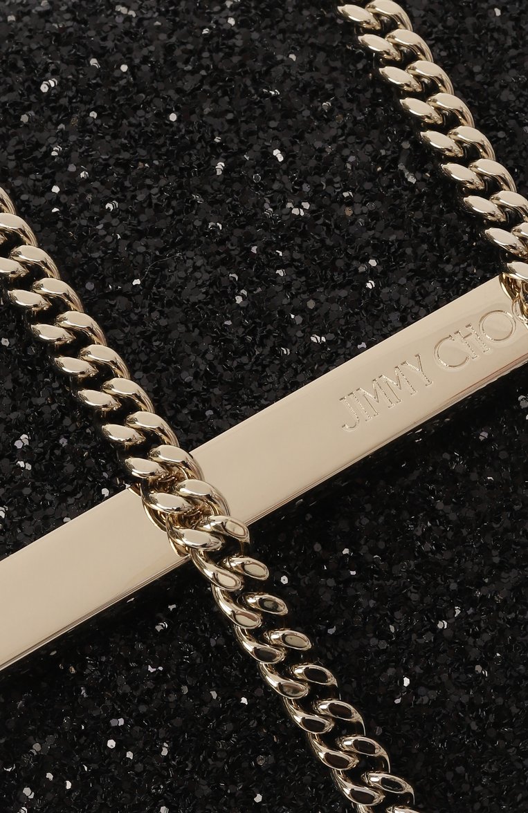 Женский клатч emmie JIMMY CHOO черного цвета, арт. EMMIE | Фото 3 (Материал: Текстиль; Ремень/цепочка: На ремешке; Размер: small; Женское Кросс-КТ: Клатч-клатчи, Вечерняя сумка)