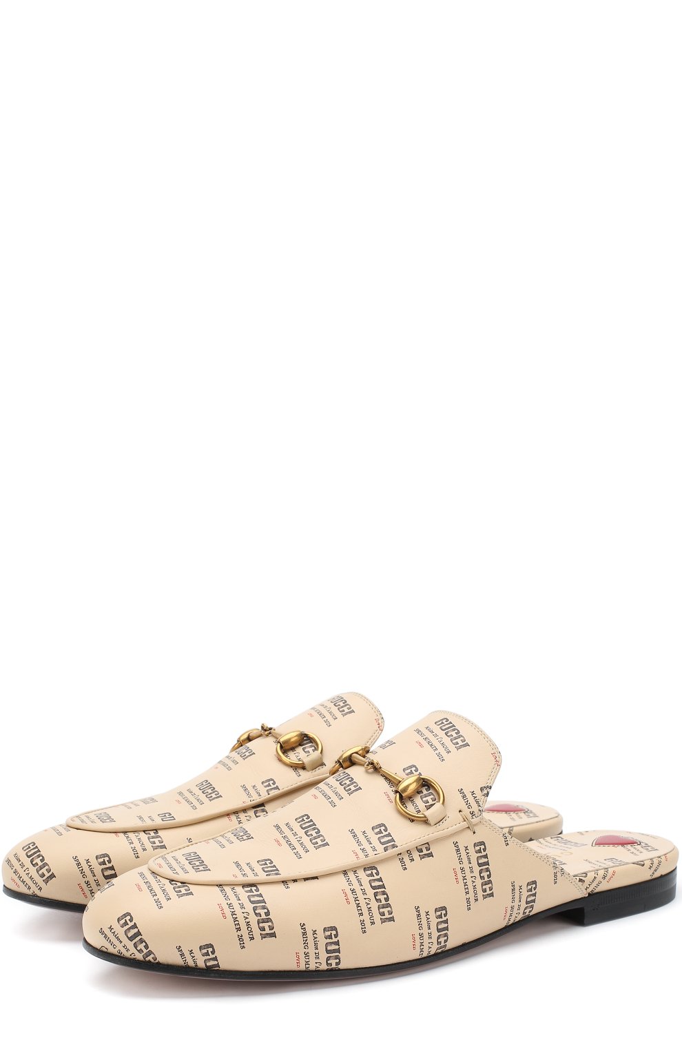 Кожаные сабо princetown с принтом GUCCI, арт. 505511/0PI00, фото 1