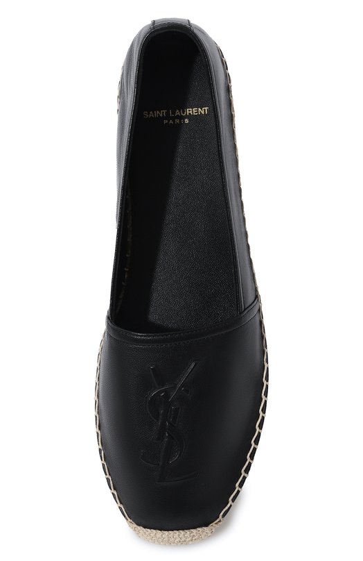 Кожаные эспадрильи Espadrille Saint Laurent 458573/AAALP Чёрный  458573/AAALP Фото 6