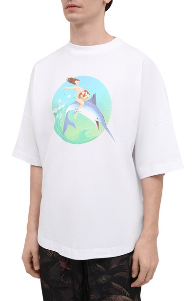 Хлопковая футболка PALM ANGELS, арт. PMAA002S21JER0010144, фото 3