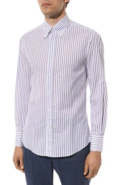 Рубашка из хлопка и льна BRUNELLO CUCINELLI, арт. MM6461716, фото 1