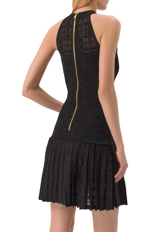 Платье из вискозы Balmain GF1R3375/KJ36 Чёрный  GF1R3375/KJ36 Фото 3
