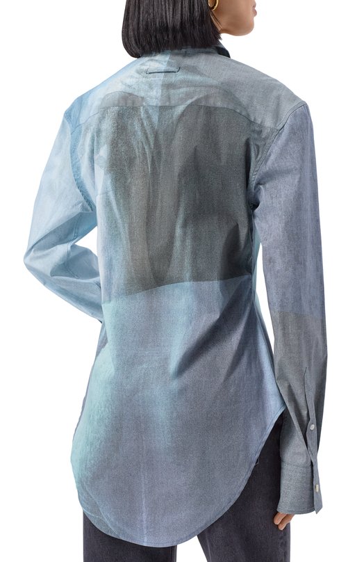 Хлопковая блузка Jean Paul Gaultier 25/03-W-ST031/W016P Голубой  25/03-W-ST031/W016P Фото 4