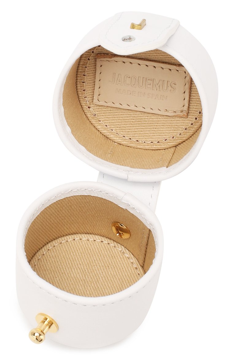 Женская сумка le micro vanity JACQUEMUS белого цвета, арт. 201AC15/58100 | Фото 4 (Ремень/цепочка: На ремешке; Размер: mini; Материал: Натуральная кожа; Сумки-технические: Сумки через плечо; Драгоценные камни: Проставлено; Материал сплава: Проставлено)
